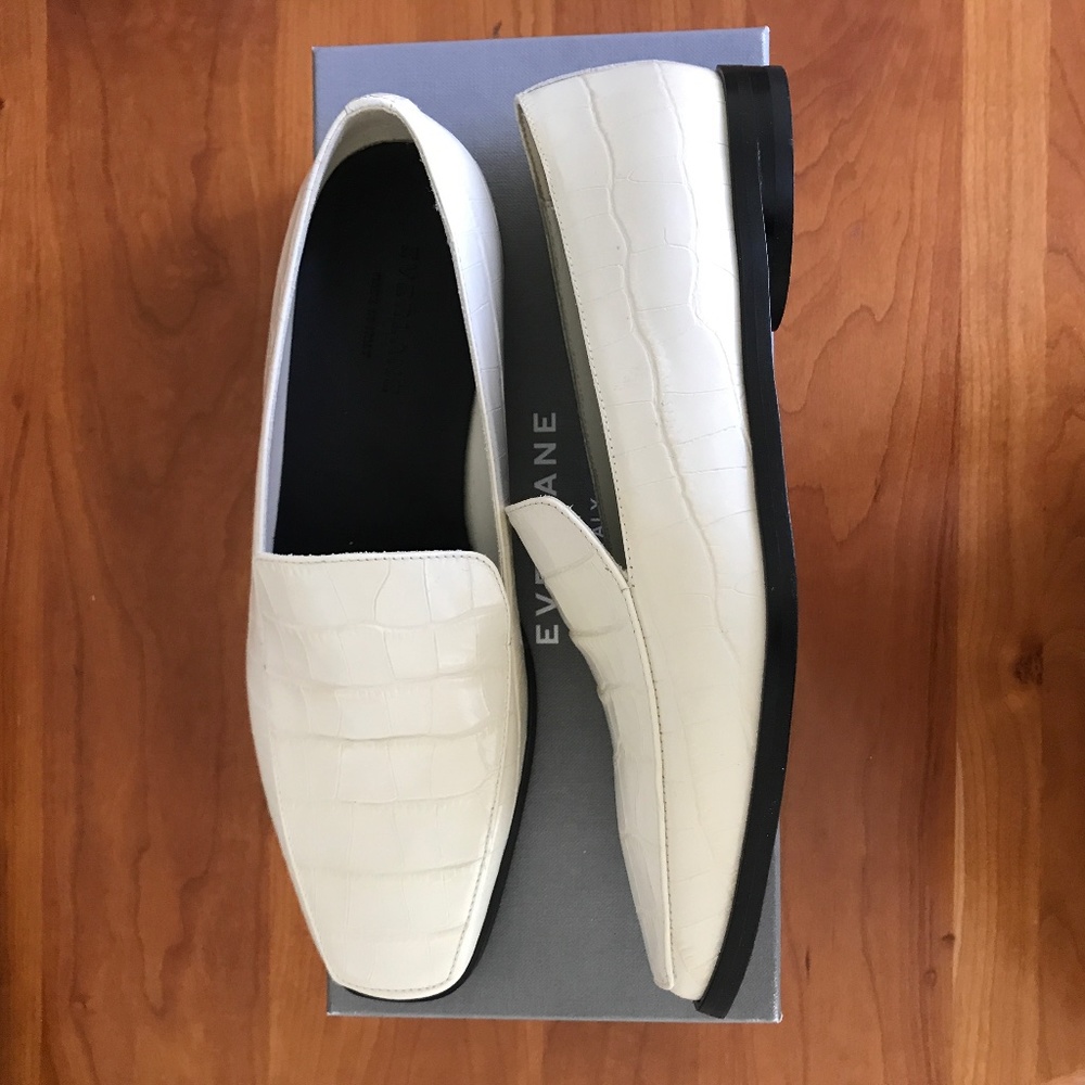 Everlane The '90s Loafer (color Bone Crocodile), Size 8 (Fits like 7.5)